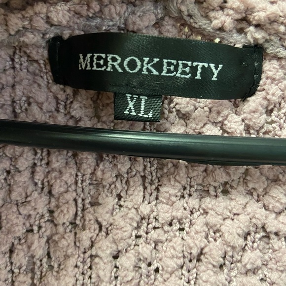 Merokeety Extra Large lilac knobby cardigan sweater oversized - Picture 5 of 8